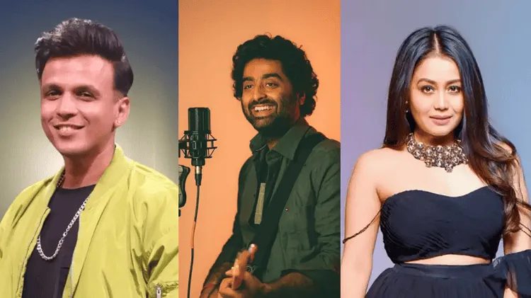 Three Bengali singers performing on stage with colorful backgrounds. Channel i News - চ্যানেল আই নিউজ