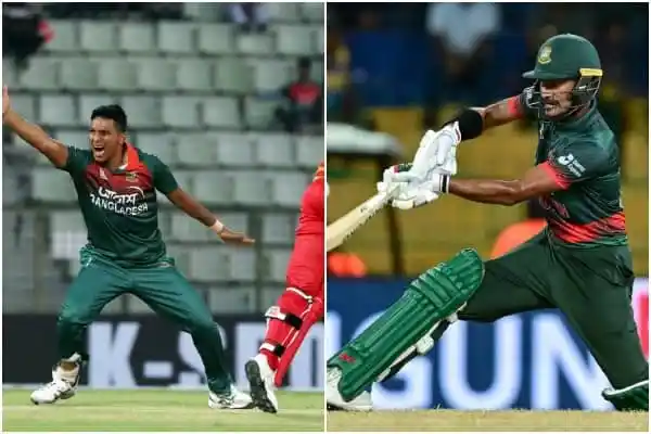 বাংলাদেশ ক্রিকেটার নাঈম হাসান ও সাইফউদ্দিন মাঠে ব্যাটিং ও ফিল্ডিং করছেন. Channel i News - চ্যানেল আই নিউজ