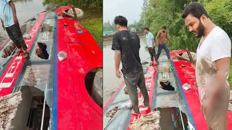 দুর্ঘটনাস্থলে উদ্ধার কাজ চালাচ্ছে পুলিশ ও স্থানীয়রা. Channel i News - চ্যানেল আই নিউজ
