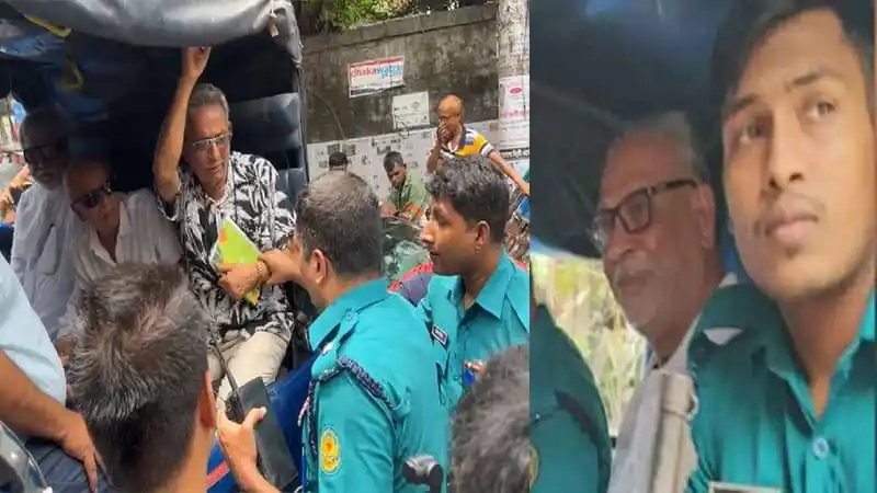নেতাদের সঙ্গে গ্রেপ্তারকৃত ব্যক্তির সাক্ষাৎকারের দৃশ্য. Channel i News - চ্যানেল আই নিউজ