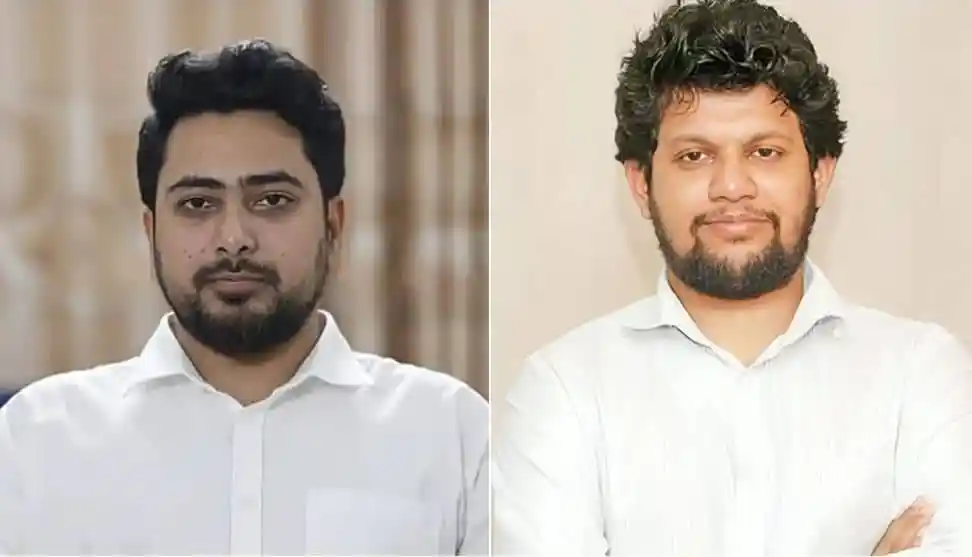 নাহিদ ইসলাম ও মাহফুজ আলমের ছবি, দুইজন পুরুষের মুখের ছবি. Channel i News - চ্যানেল আই নিউজ