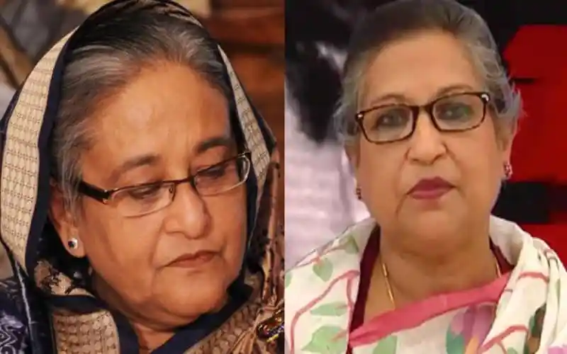 দুই নারী নেত্রী, একজন পেছনে, অন্যজন সামনে, আলোচনায় অংশ নিচ্ছেন।. Channel i News - চ্যানেল আই নিউজ