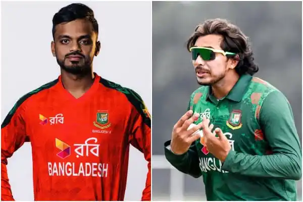 বাংলাদেশ ক্রিকেট দলের দুই খেলোয়াড়, একজন ব্যাটসম্যান ও একজন বোলার, নতুন মুখ অঙ্কন।. Channel i News - চ্যানেল আই নিউজ