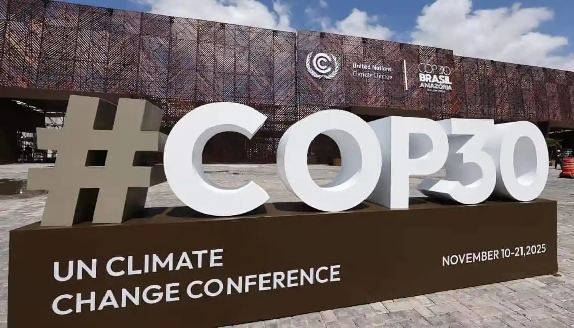 COP30 UN Climate Change Conference banner with hashtags and dates. Channel i News - চ্যানেল আই নিউজ