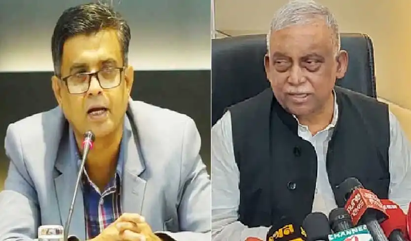 প্রেস সচিব আসাদুজ্জামান খান কামাল সাংবাদিকদের সঙ্গে কথা বলছেন. Channel i News - চ্যানেল আই নিউজ