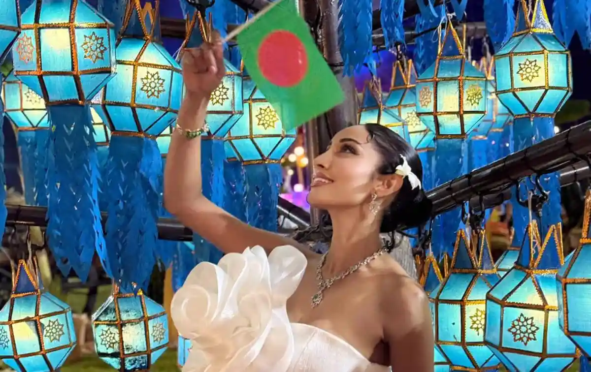 মিথিলা বাংলাদেশের জাতীয় পতাকা হাতে নিয়ে ভোট দিচ্ছেন. Channel i News - চ্যানেল আই নিউজ