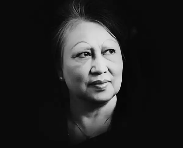 প্রেসিডেন্টের জন্য মহিলা নেত্রীর পোর্ট্রেট, কালো-সাদা ছবি।. Channel i News - চ্যানেল আই নিউজ