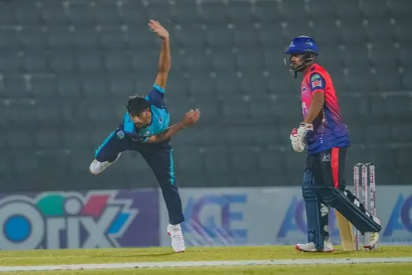 Cricket player bowling during a match at a stadium in Bangladesh. Channel i News - চ্যানেল আই নিউজ
