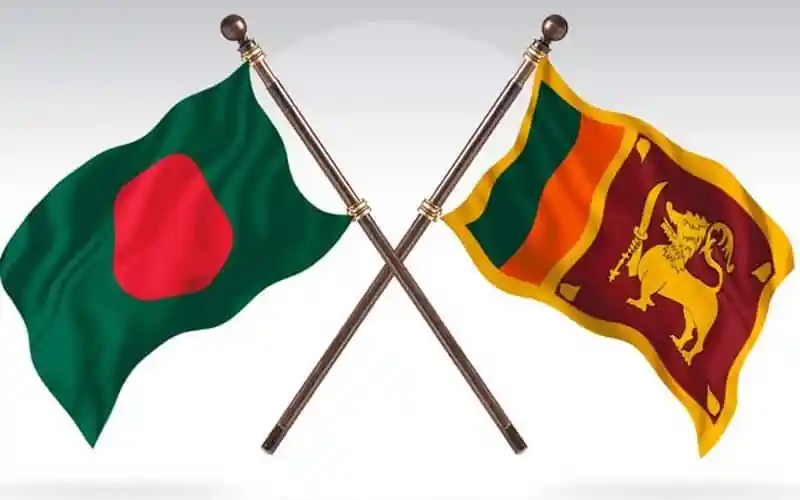 বাংলাদেশ ও শ্রীলঙ্কার পতাকা ক্রস করে রাখা. Channel i News - চ্যানেল আই নিউজ