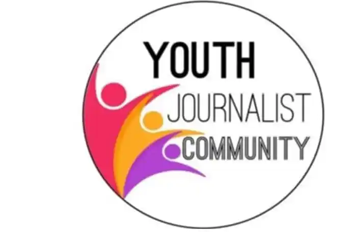 YOUTH JOURNALIST COMMUNITY logo with colorful abstract figures. Channel i News - চ্যানেল আই নিউজ