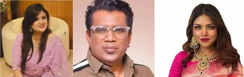তিনজন ব্যক্তির ছবি, নারীরা ও একজন পুরুষ, বিভিন্ন পোষাক পরা. Channel i News - চ্যানেল আই নিউজ