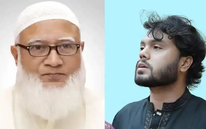 Two men with contrasting appearances, one elderly with glasses and a white beard, the other young. Channel i News - চ্যানেল আই নিউজ