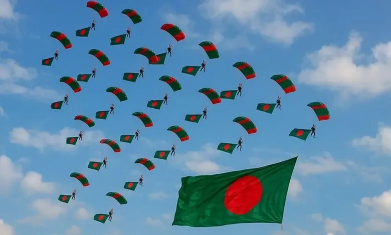 স্কাইডাইভিংয়ে সর্বাধিক জাতীয় পতাকা উড়িয়ে গিনেস রেকর্ড বাংলাদেশের