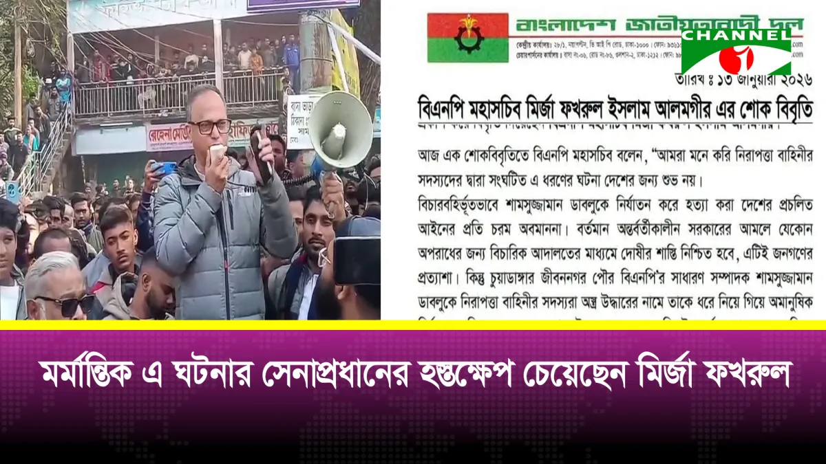 চুয়াডাঙ্গায় যৌথবাহিনীর অভিযানে স্থানীয় বিএনপি নেতা শামসুজ্জামান ডাবলুর মৃ/ত্যু