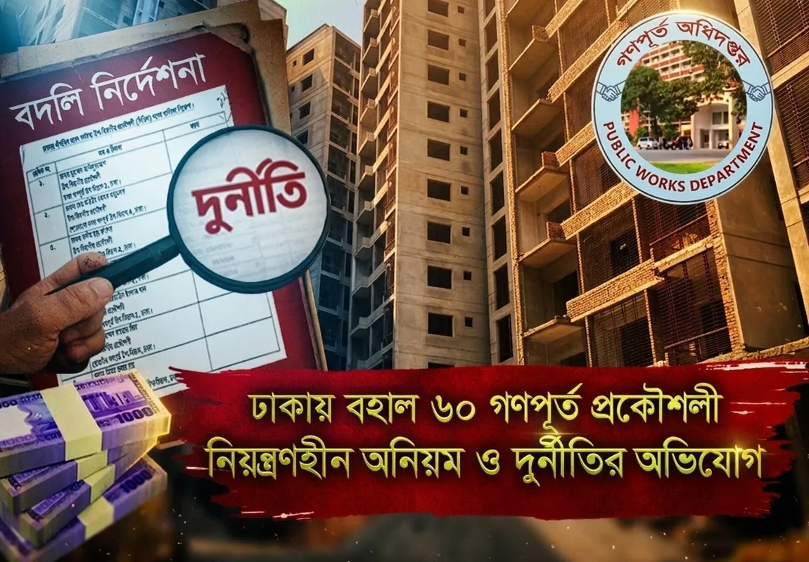 সচিবের নির্দেশনার পরও বহাল তবিয়তে, ঢাকায় গেড়ে বসেছেন গণপূর্তের ৬০ প্রকৌশলী