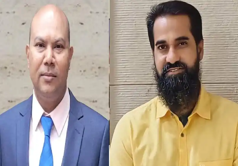 দুইজন পুরুষের ছবি, একজন সাদা পোশাক পরিহিত, অন্যজন হলুদ শার্টে।. Channel i News - চ্যানেল আই নিউজ