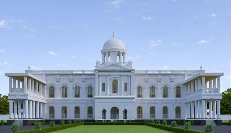 সাদা রাজপ্রাসাদ বা সরকারি ভবন, সুন্দর আর্কিটেকচার, উজ্জ্বল আকাশের নিচে. Channel i News - চ্যানেল আই নিউজ