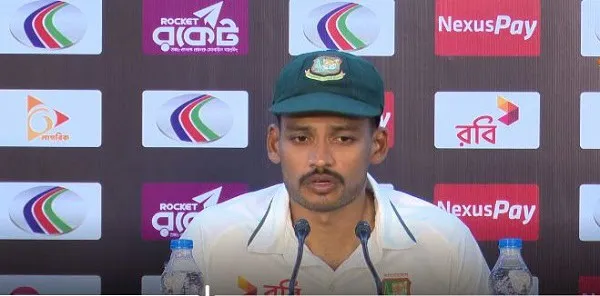 বাংলাদেশ ক্রিকেটার শান্ত সংবাদ সম্মেলনে কথা বলছেন. Channel i News - চ্যানেল আই নিউজ