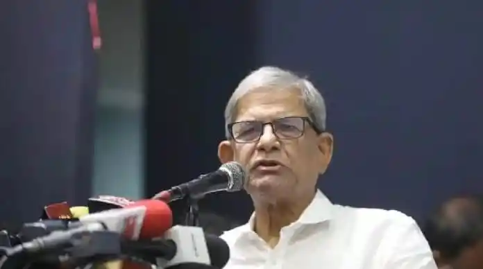 মির্জা ফখরুল ইসলাম আলমগীর speaking at a press conference in Bangladesh. Channel i News - চ্যানেল আই নিউজ