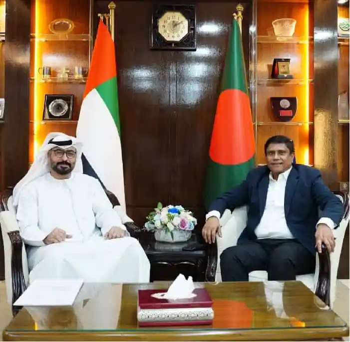প্রধানমন্ত্রীর প্রতিরক্ষা উপদেষ্টার সঙ্গে আমিরাতের রাষ্ট্রদূতের সৌজন্য সাক্ষাৎ. Channel i News - চ্যানেল আই নিউজ