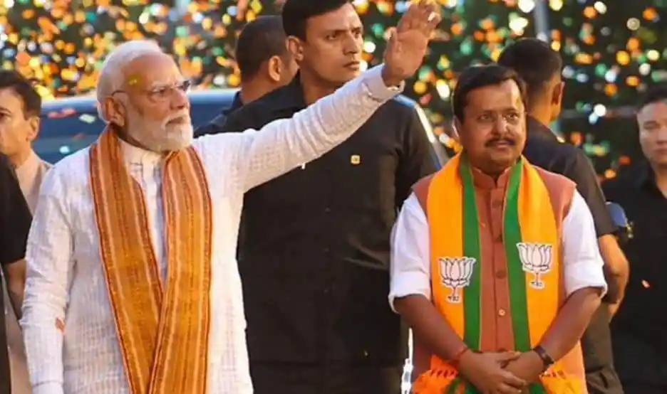 প্রধানমন্ত্রী মোদী ও বিজেপি নেতা সমাবেশে অংশগ্রহণ করছেন. Channel i News - চ্যানেল আই নিউজ