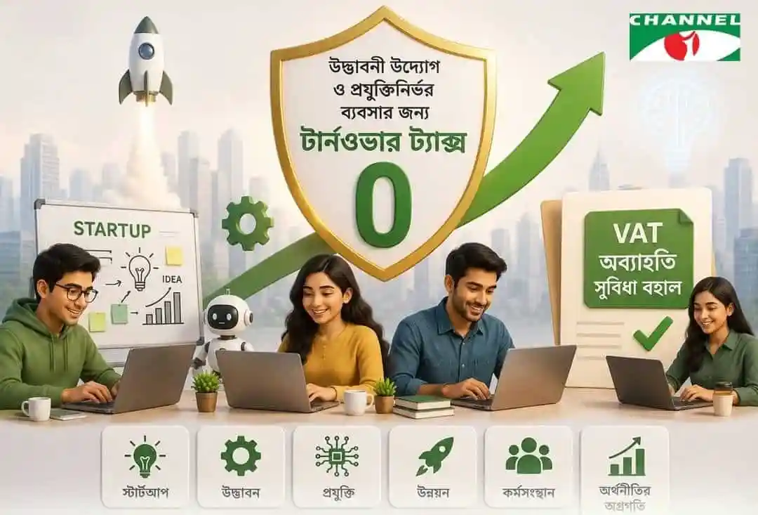 স্টার্টআপ ও প্রযুক্তিনির্ভর ব্যবসায় টার্নওভার ট্যাক্স শূন্য করার প্রস্তাব