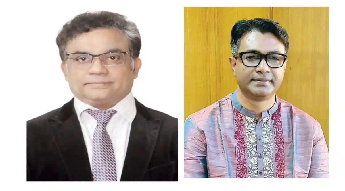 দুইজন পুরুষের ছবি, একজন সাদা শার্ট ও টাই পরা, অন্যজন পলকা শার্টে. Channel i News - চ্যানেল আই নিউজ