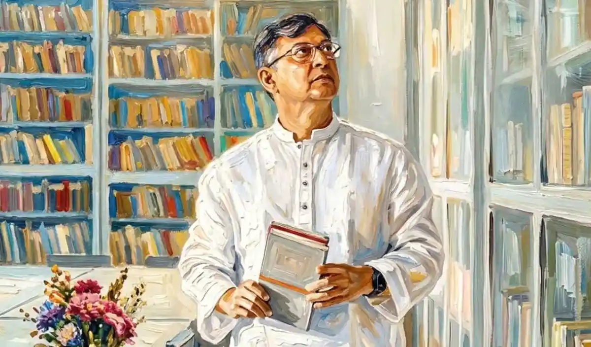 সালাহউদ্দিন আহমদ বই হাতে বইয়ের ঘরে দাঁড়িয়ে. Channel i News - চ্যানেল আই নিউজ