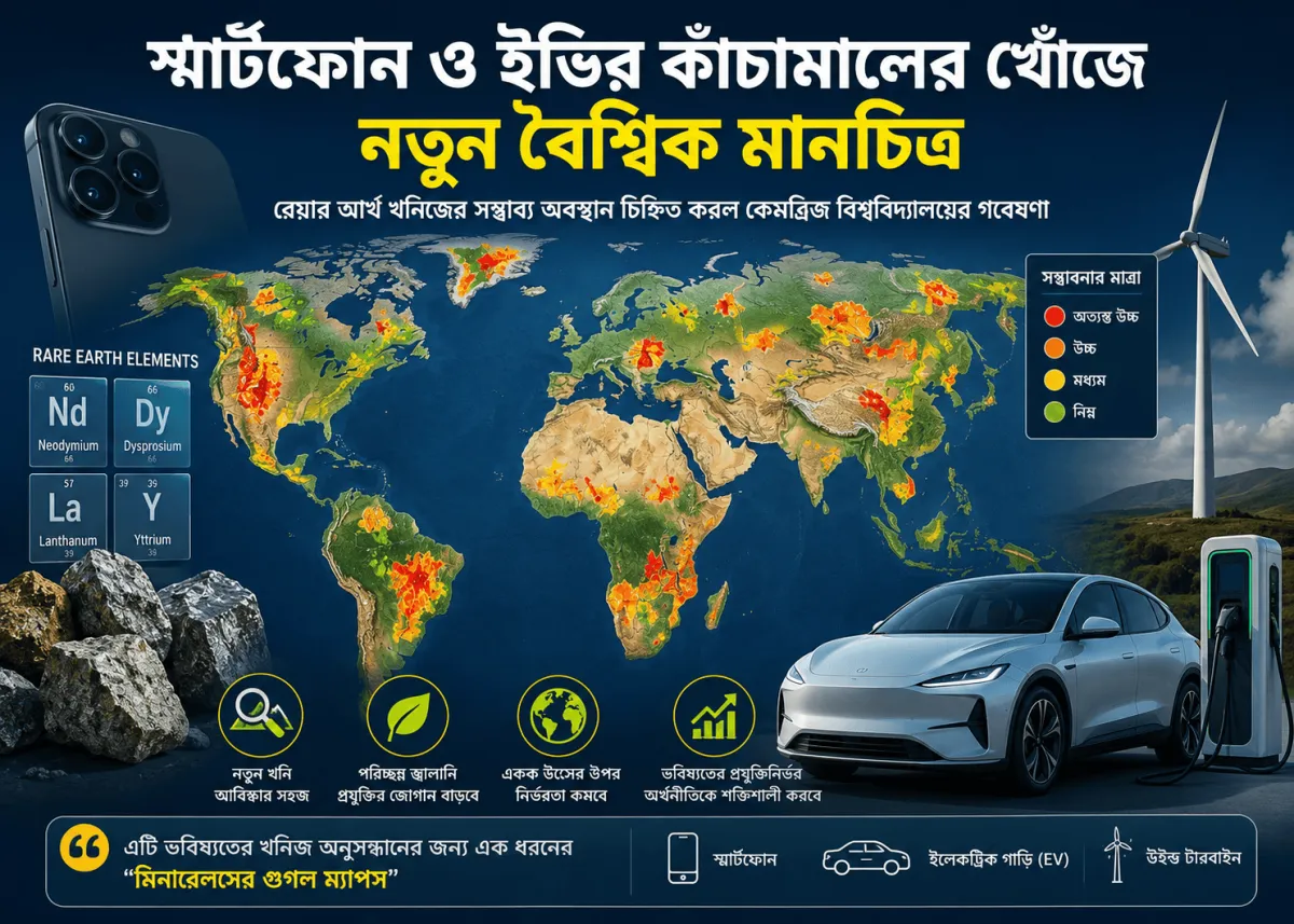 বিশ্বব্যাপী বৈশ্বিক মানচিত্রে স্মার্টফোন ও ইভির কাঁচামালের উৎস. Channel i News - চ্যানেল আই নিউজ