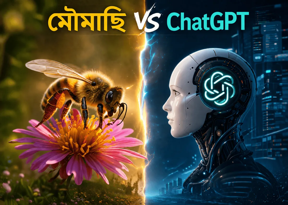 মৌমাছি বনাম ChatGPT: প্রযুক্তি ও প্রকৃতি বিতর্কের ছবি।. Channel i News - চ্যানেল আই নিউজ
