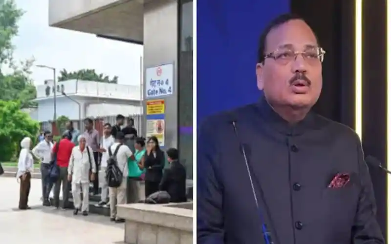 দিল্লীর মেট্রো স্টেশনে যাত্রীরা লাইন ধরে অপেক্ষা করছে।. Channel i News - চ্যানেল আই নিউজ