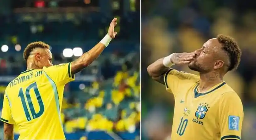 নেইমার ও ব্রাজিলের অন্য খেলোয়াড়রা মাঠে একে অপরের সাথে শুভেচ্ছা জানাচ্ছেন।. Channel i News - চ্যানেল আই নিউজ