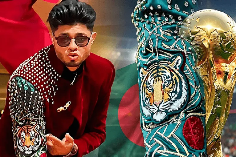 বাংলাদেশের পতাকার পেছনে সঞ্জয়কে উচ্ছ্বাসে দেখা যাচ্ছে।. Channel i News - চ্যানেল আই নিউজ