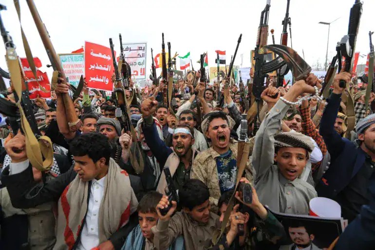Bangladeshi protesters demonstrate against Yemen conflict with flags and banners. Channel i News - চ্যানেল আই নিউজ