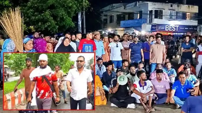 জনতা থানার সামনে মহড়া ও প্রতিবাদ জানাচ্ছে. Channel i News - চ্যানেল আই নিউজ