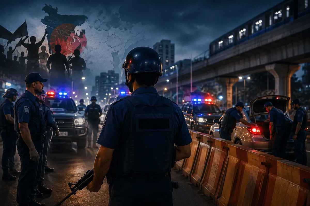 পুলিশের নিরাপত্তা ব্যবস্থা, পুলিশ সদস্যরা, সড়ক অবরোধ, বাংলাদেশ. Channel i News - চ্যানেল আই নিউজ