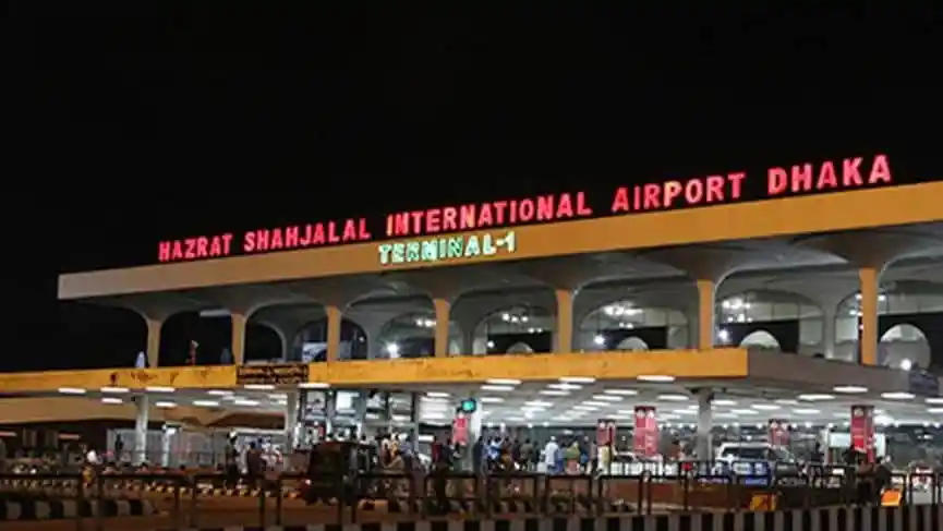 ঢাকার হযরত শাহজালাল আন্তর্জাতিক বিমানবন্দরের টার্মিনাল-১ রাতের দৃশ্য।. Channel i News - চ্যানেল আই নিউজ
