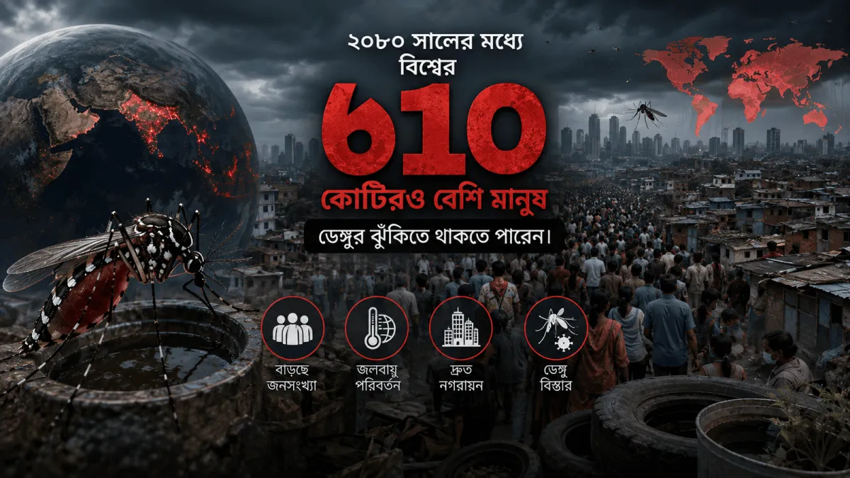 বিশ্বজুড়ে ডেঙ্গুর ঝুঁকিতে ৬১০ কোটির বেশি মানুষ