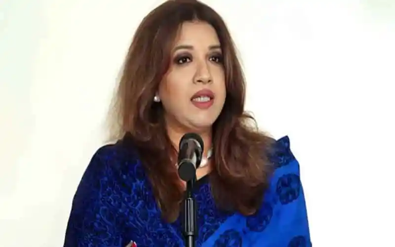 শামা ওবায়েদ speaking at a press conference in Bangladesh. Channel i News - চ্যানেল আই নিউজ