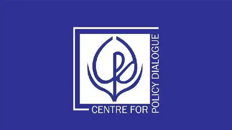 Centre for Policy Dialogue logo on blue background. Channel i News - চ্যানেল আই নিউজ