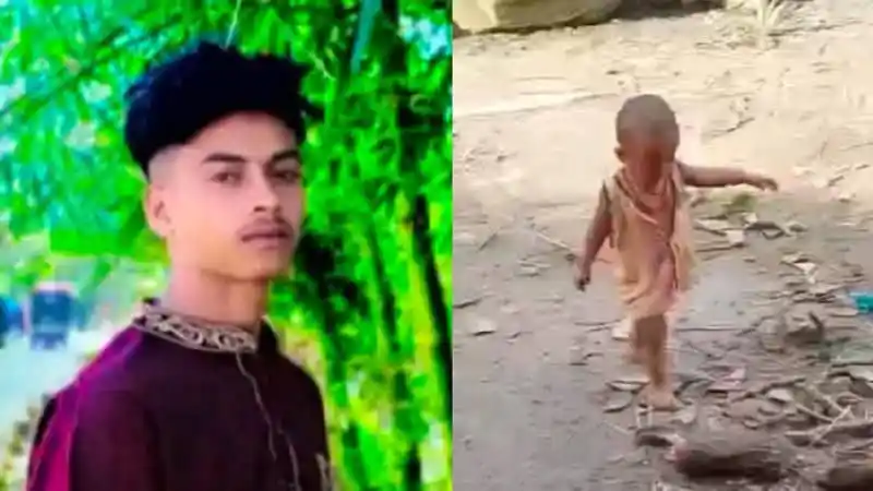 Young boy walking on sandy ground in a rural area. Channel i News - চ্যানেল আই নিউজ