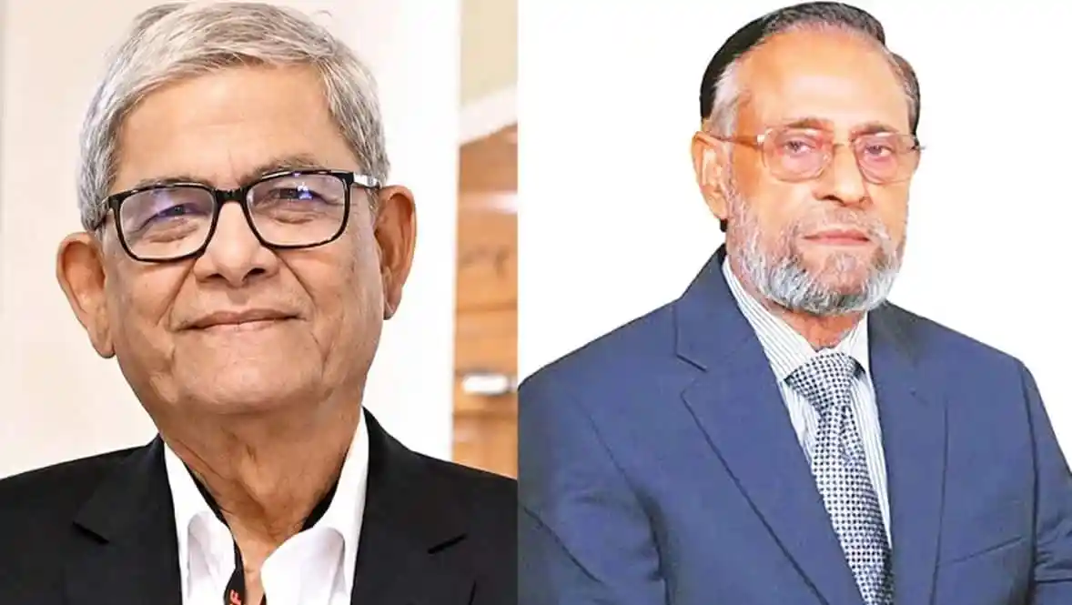 অলি আহমদ ও মির্জা ফখরুলের ছবি, দুই নেতা একসঙ্গে দেখা যাচ্ছে. Channel i News - চ্যানেল আই নিউজ