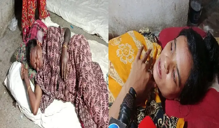 আহত নারী lying on the ground after explosion in Bakerganj, Bangladesh. Channel i News - চ্যানেল আই নিউজ