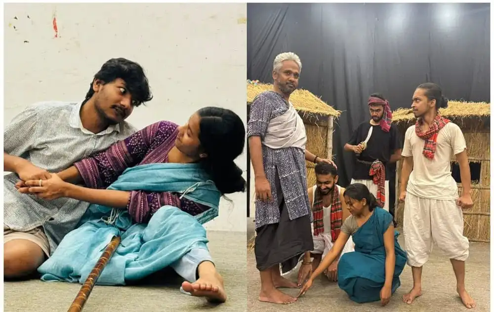দুটি নাটকীয় দৃশ্য, একে অপরের পাশে বিভিন্ন চরিত্রের উপস্থিতি।. Channel i News - চ্যানেল আই নিউজ