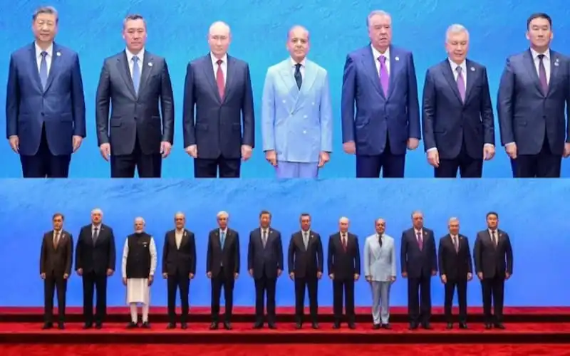 এসসিও সম্মেলনের ছবিতে মোদি ‘উধাও’, শাহবাজকে মাঝখানে রাখা ছবি ভাইরাল