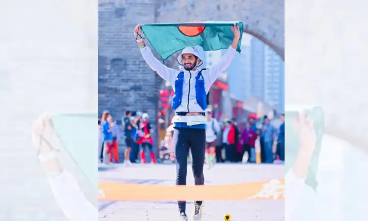 গ্রেট ওয়াল আল্ট্রা-ট্রেইল রেসে বাংলাদেশের পতাকা ওড়ালেন ইমামুর রহমান