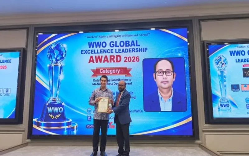 মালয়েশিয়ায় সম্মাননা পেলেন চ্যানেল আইয়ের মহিউদ্দিন খান মঈন