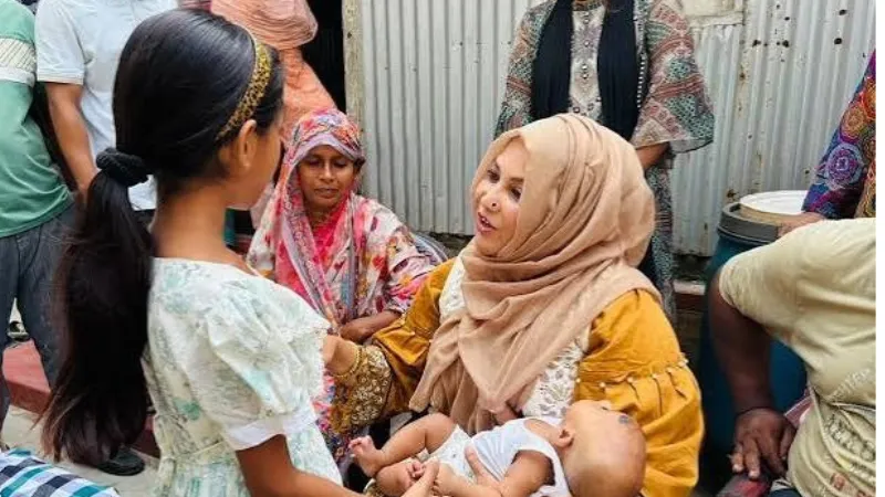 জেদ্দায় আগুনে নিহত দোহারের ২ প্রবাসীর পরিবারের পাশে শামীমা রাহিম শিলা