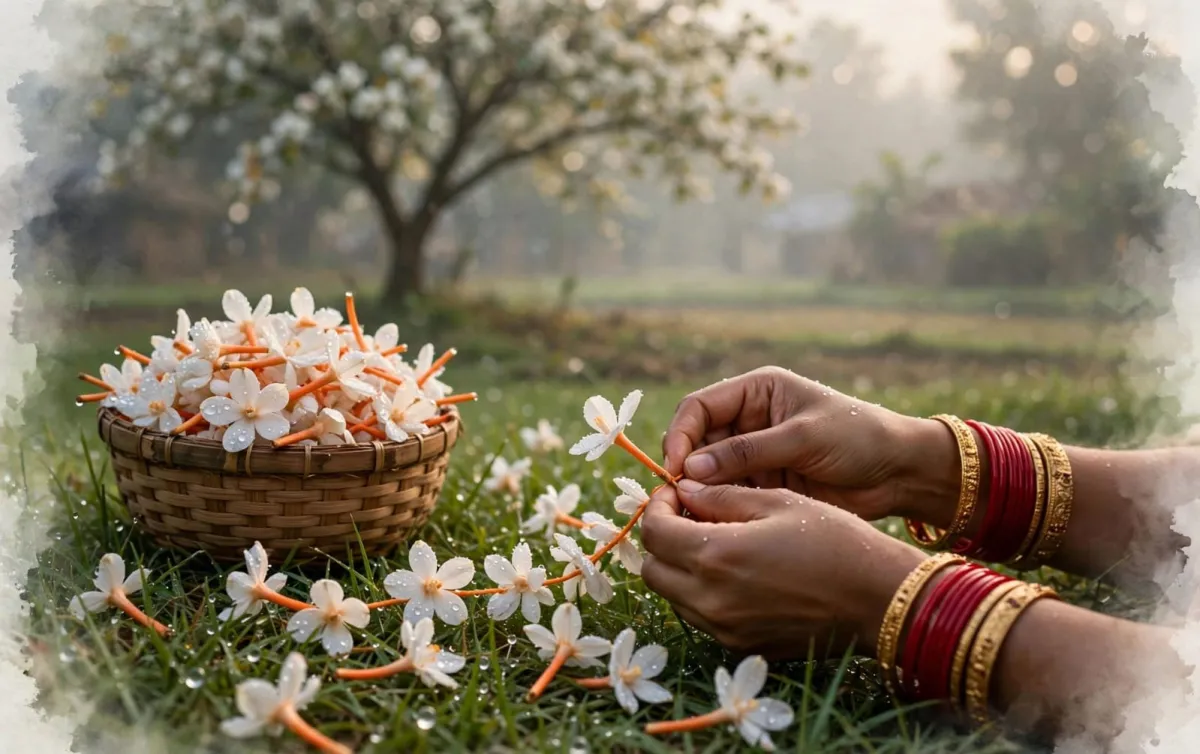 শিউলিমালা: শরতের ভোরে শেফালির শুভ্র ভালোবাসা